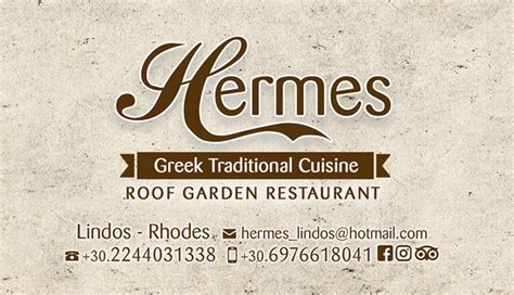 Menu at Hermes Restaurant, Lindos